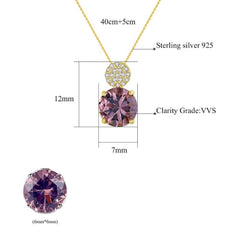 Women's Silver Plated Double Circle Necklace With 18-Inch Chain
