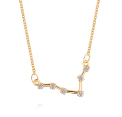 Women's Gold Plated Zodiac Pisces Constellation Pendant Necklace