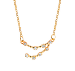 Women's Gold Plated Zodiac Capricorn Constellation Pendant Necklace