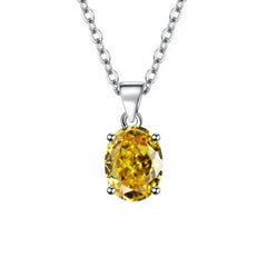 Women's Silver Plated Pendant Necklace With Crystal Stone