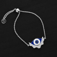 Women's silver plated Evil Eye Bracelet With Zirconia