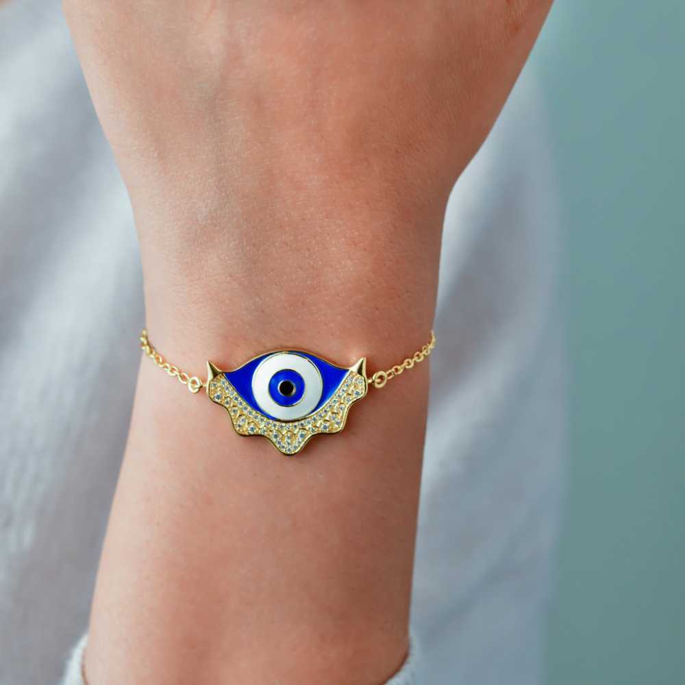 Women's silver plated Evil Eye Bracelet With Zirconia