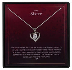 Lovely Sister Personalised Gift With Silver Plated Pendant Necklace