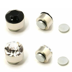 Unisex Zirconia Magnetic Non Piercing Stud and Hoop Earrings