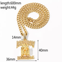 Cuban Necklace Hip Hop Records Men Link Chain Pendant