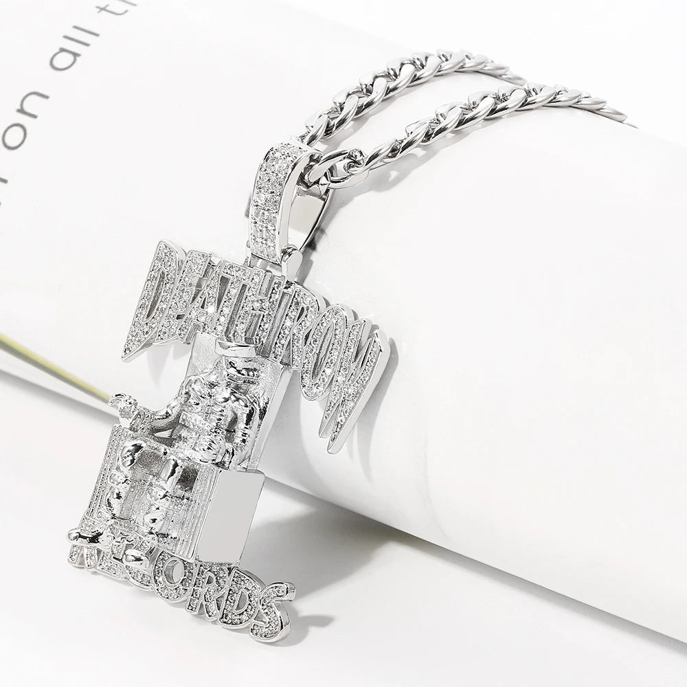 Cuban Necklace Hip Hop Records Men Link Chain Pendant