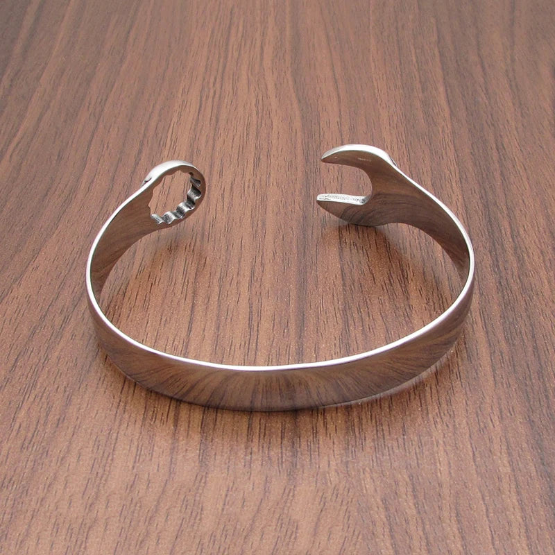 Punk Stainless Steel Mechanical Wrench Bangle for Men