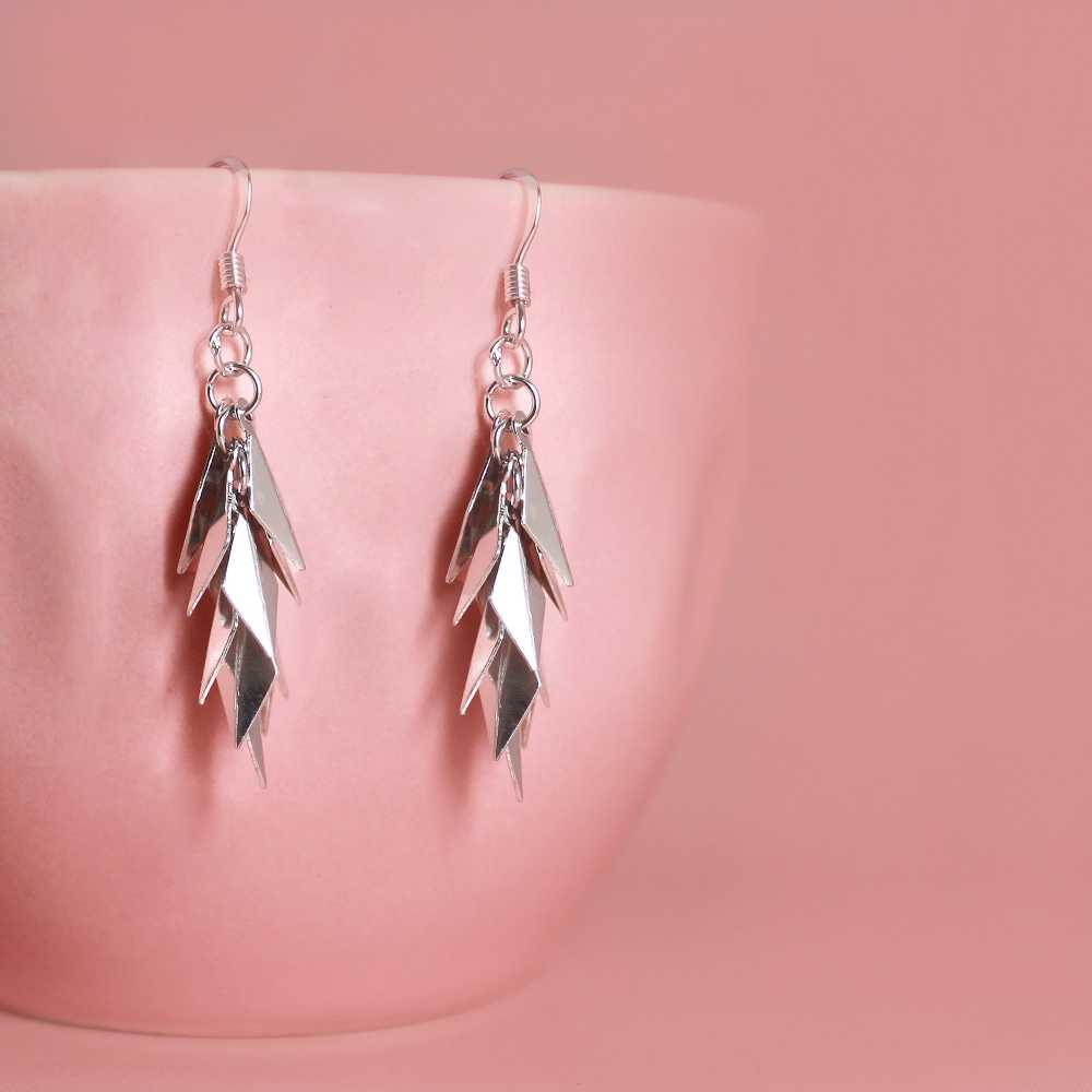 Women's Silver Plated Sharp Dangle Earring