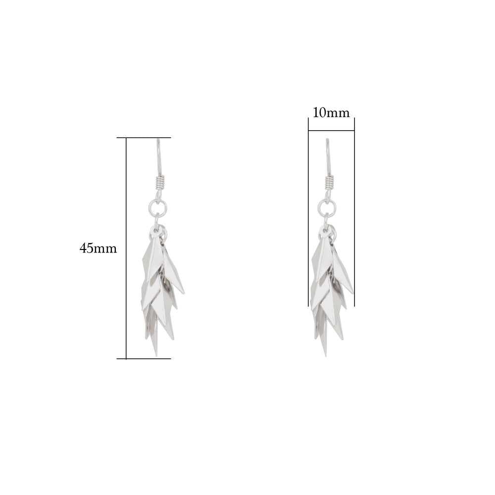 Women's Silver Plated Sharp Dangle Earring