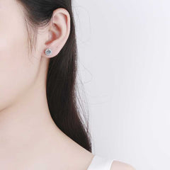 Solitaire Cluster Silver Plated Stud Earring For Women