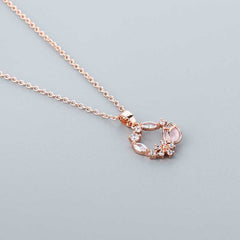 Women's Rose Gold Wreath Pendant Necklace With Lobster Claw Clasp