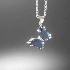 Women's Butterfly Pendant Necklace With Lobster Claw Clasp
