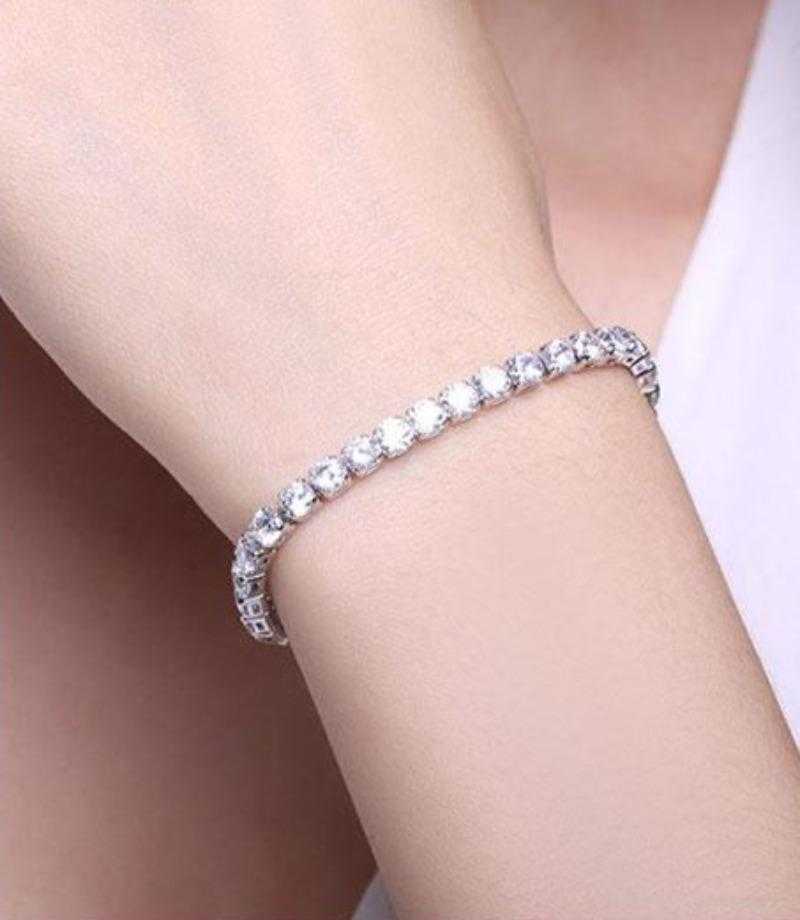 Women's Silver Plated Classic Tennis Bracelet With Cubic Zirconia