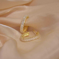 Women's Gold Plated Round Stud Casual Earring With Zirconia