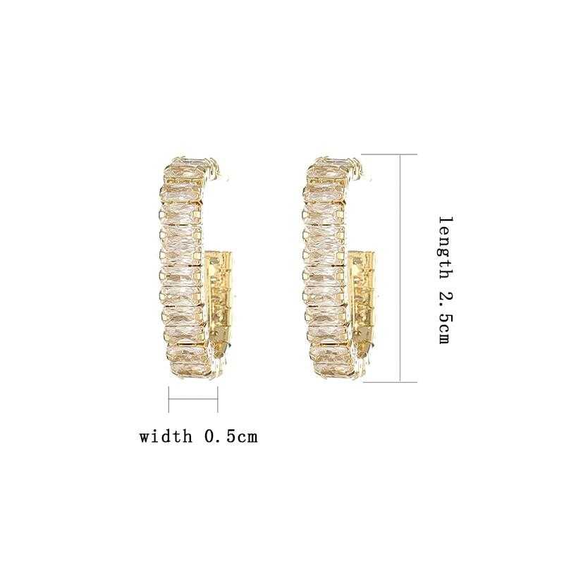 Women's Gold Plated Round Stud Casual Earring With Zirconia