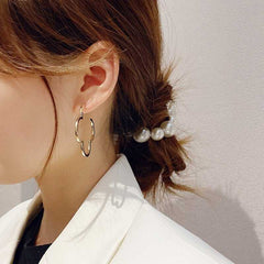 Women's Bohemian Style Stainless Steel Clover Hoop Earrings