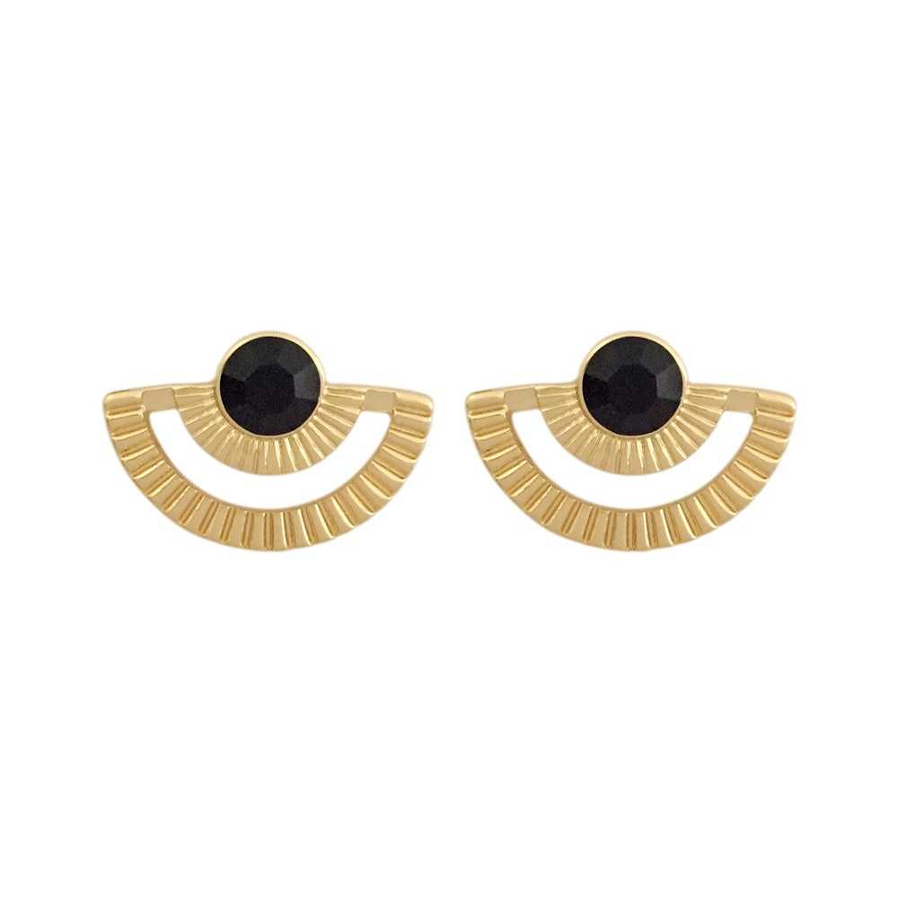 Women's Bohemian Pushback Metal Stud Earrings With Stone