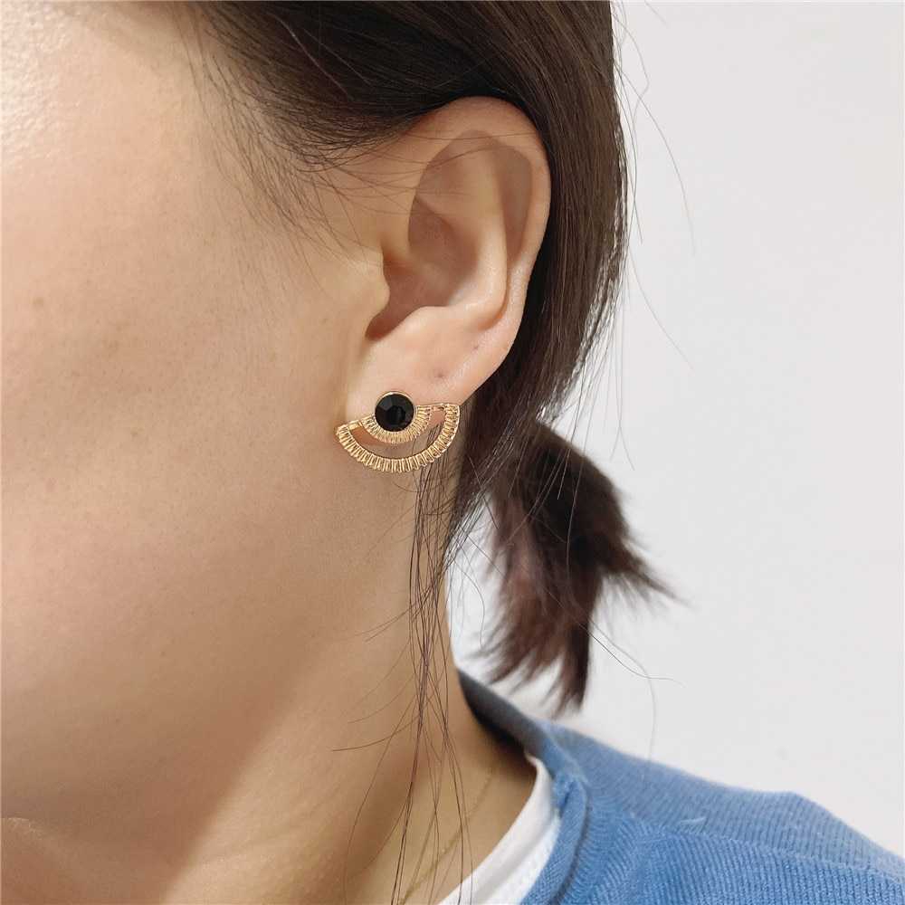 Women's Bohemian Pushback Metal Stud Earrings With Stone