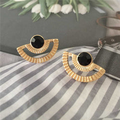 Women's Bohemian Pushback Metal Stud Earrings With Stone