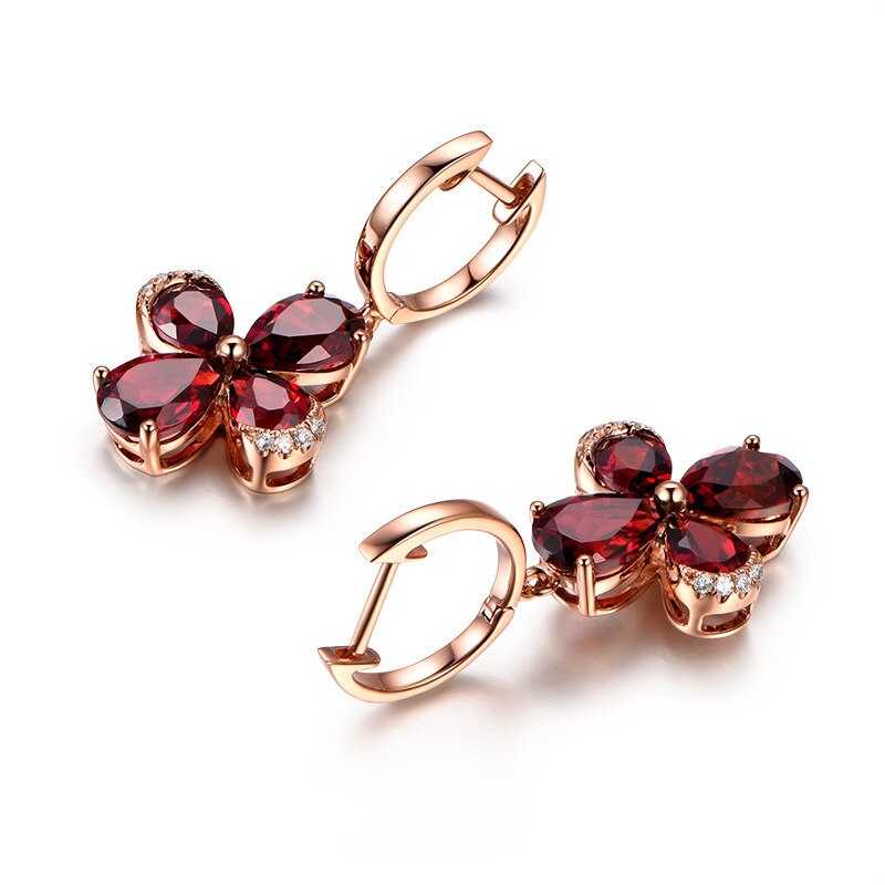 Women's Silver Plated Huggie Hoop Clover Drop Earrings