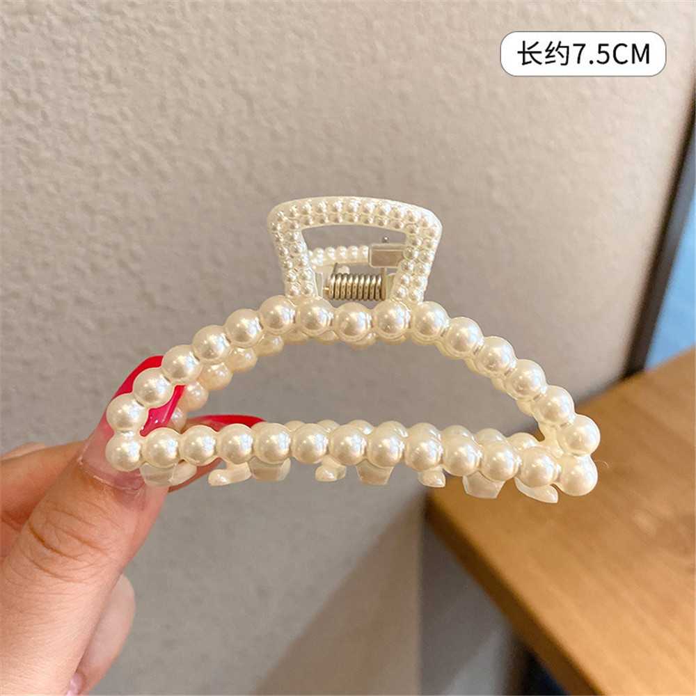 2pcs Large Faux Pearl Hair Claw Clips Elegant Hair Accessories
