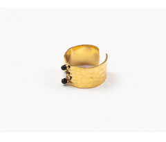 Women's Stainless Steel Open Adjustable Ring With Stone