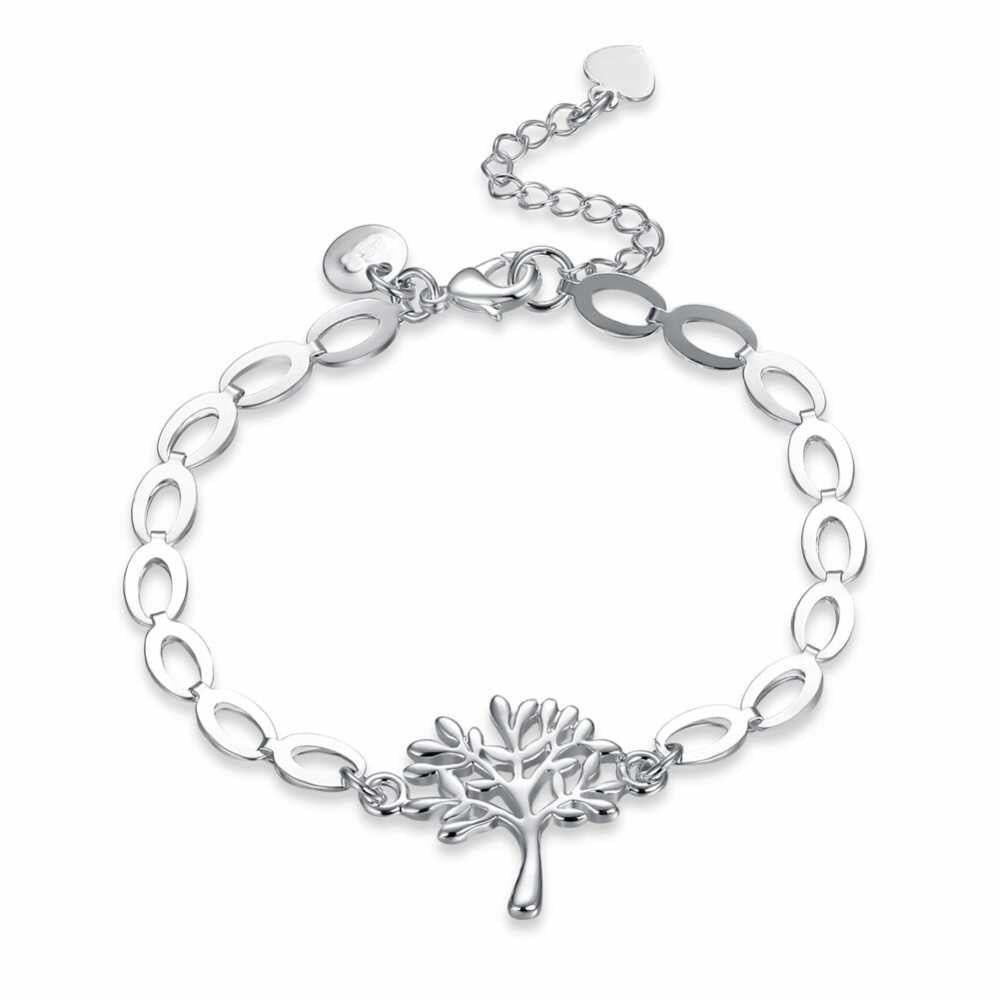 Women's Tree Of Life Chain Bracelet Heart Drop Lobster Clasp