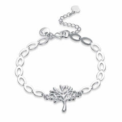 Women's Tree Of Life Chain Bracelet Heart Drop Lobster Clasp