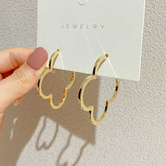 Women's Bohemian Style Stainless Steel Clover Hoop Earrings