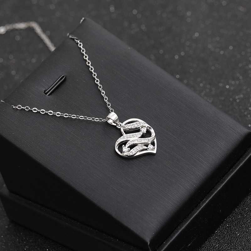 Women's Silver Plated Heart Shaped Pendant With Lobster Claw Closure