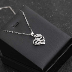 Women's Silver Plated Heart Shaped Pendant With Lobster Claw Closure