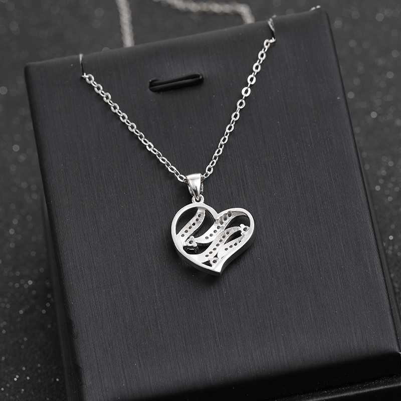 Women's Silver Plated Heart Shaped Pendant With Lobster Claw Closure