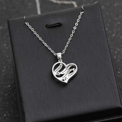 Women's Silver Plated Heart Shaped Pendant With Lobster Claw Closure