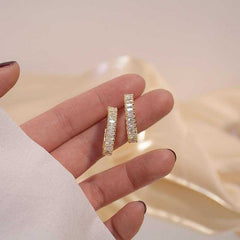 Women's Gold Plated Round Stud Casual Earring With Zirconia