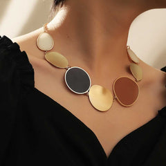 Women's Bohemian Choker Link Chain Necklace With Lobster Clasp