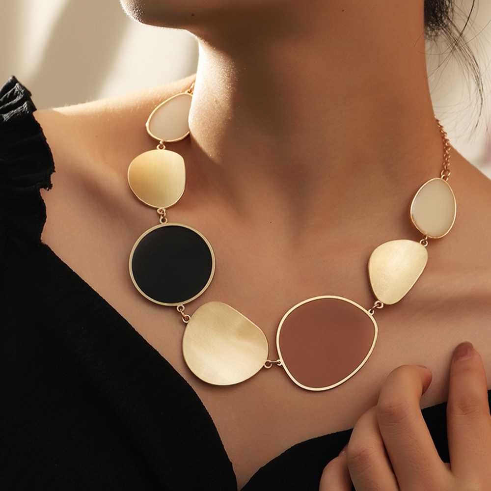 Women's Bohemian Choker Link Chain Necklace With Lobster Clasp
