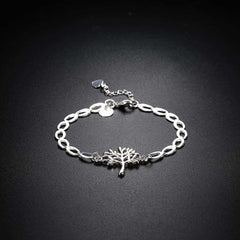 Women's Tree Of Life Chain Bracelet Heart Drop Lobster Clasp