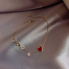 Women's Silver Plated Heart Bracelet With Cubic Zirconia