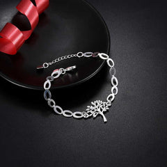 Women's Tree Of Life Chain Bracelet Heart Drop Lobster Clasp