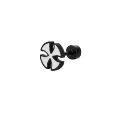 Men's Stainless Steel Cross Stud Earrings Modern Pierced Design