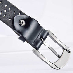 Vintage Floral Hollow Out Buckle Belts Western Solid Color Waistband.