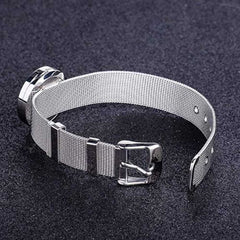 Stainless Steel Bracelet With 10 Aromatherapy Oil Refill Pads