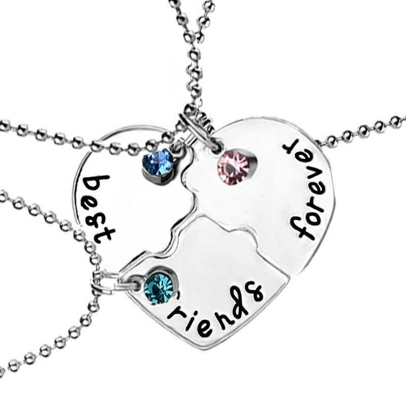 Women's Silver Plated Best Friends Forever Pendant Necklaces