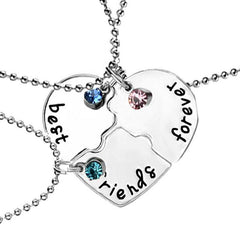 Women's Silver Plated Best Friends Forever Pendant Necklaces