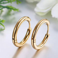 Women's Gold Plated Round Hoop Earrings