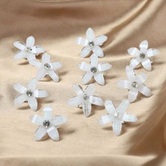 10pcs Exquisite Bling Rhinestone Hair Clips Featuring Elegant Small Flower Accents