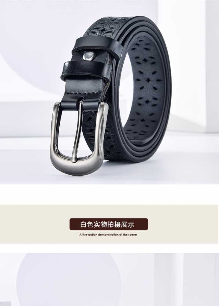 Vintage Floral Hollow Out Buckle Belts Western Solid Color Waistband.