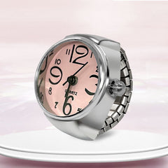 Unisex Silver Plated Adjustable Quartz Clock Finger Ring  For Timeless Style