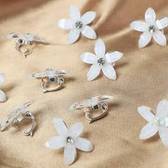 10pcs Exquisite Bling Rhinestone Hair Clips Featuring Elegant Small Flower Accents