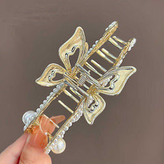 Exquisite Rhinestone Hair Claw Clip With A Nonslip Shark Claw Design For Women